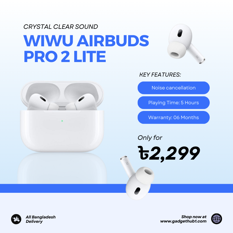 WiWU Airbuds Pro 2 Lite ANC TWS Noise Canceling Earbuds
