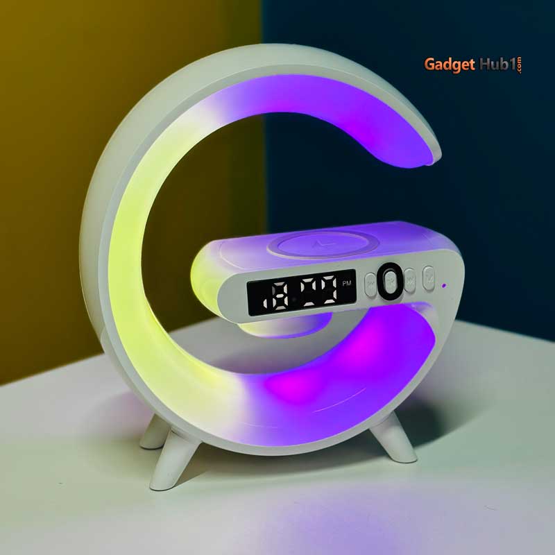 RGB LED Music Lamp Bluetooth Speaker With Wireless Charging