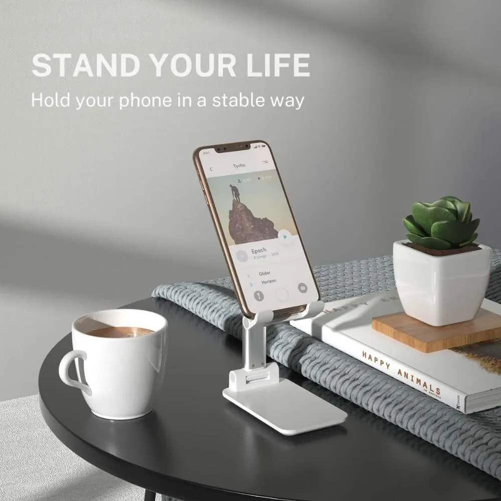 Foldable Portable Desktop Stand Phone & Tablet Stand-Adjustable Height And Angle Phone Holder For Desk