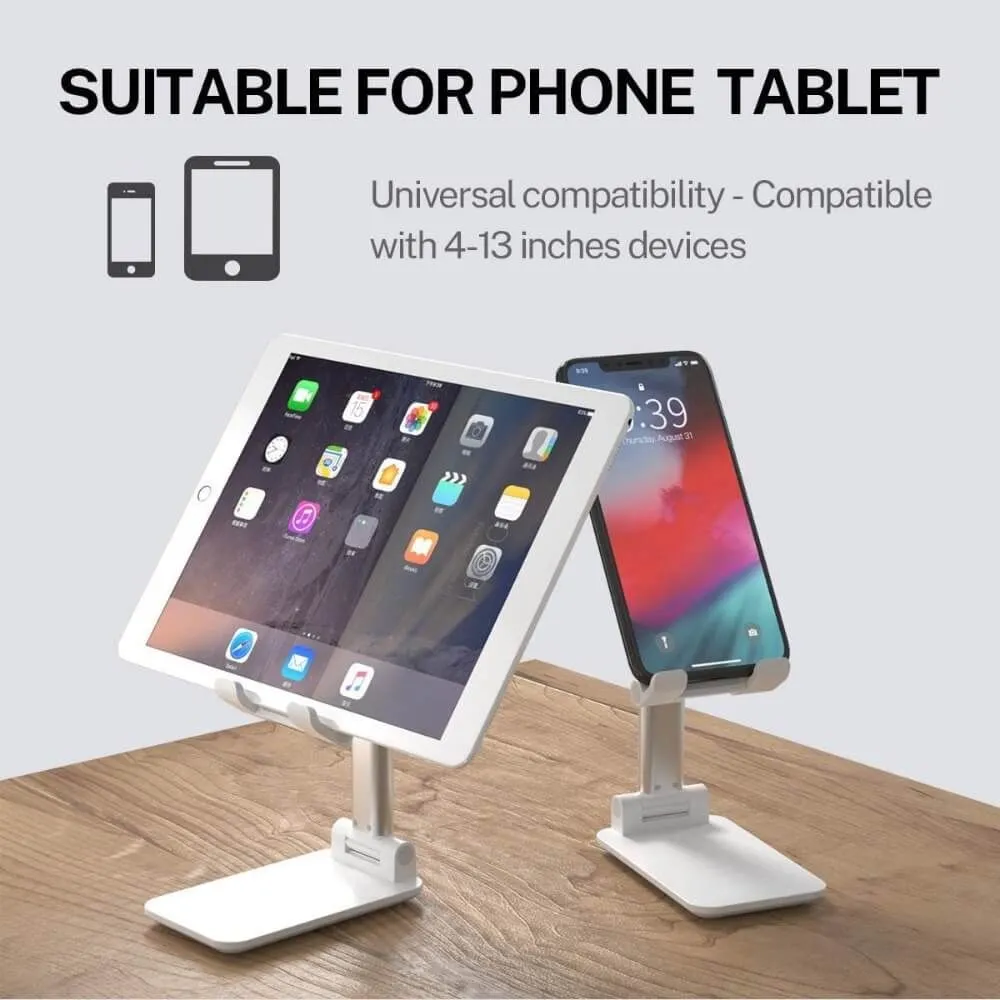 Foldable Portable Desktop Stand Phone & Tablet Stand-Adjustable Height And Angle Phone Holder For Desk