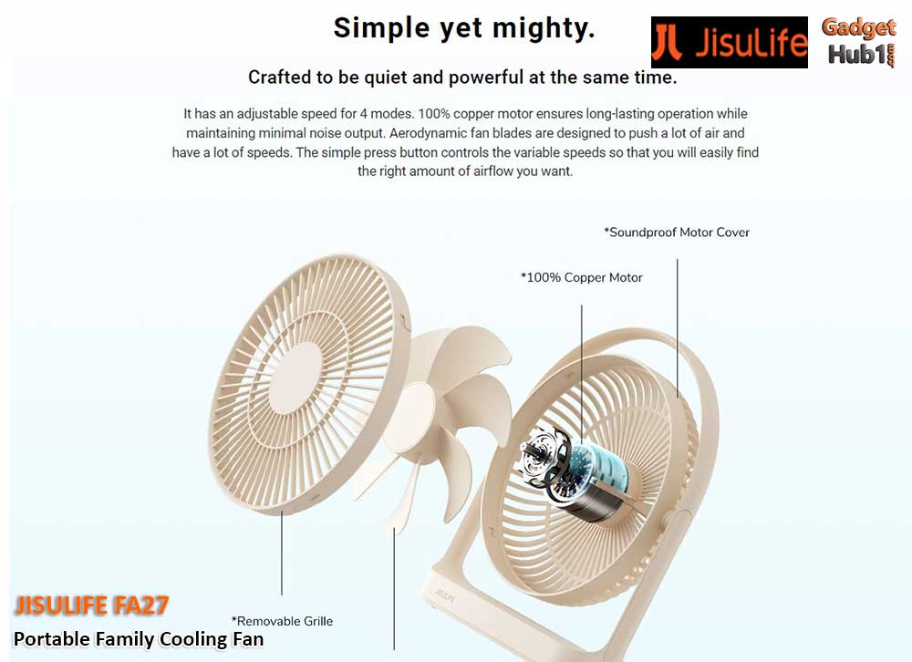 JISULIFE FA27 Portable Family Cooling Fan