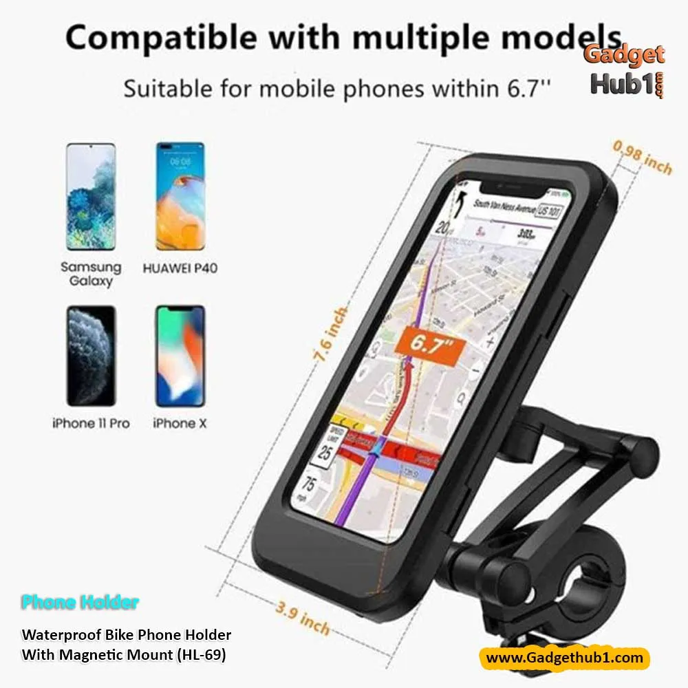 Waterproof Bike Phone Holder With Magnetic Mount (HL-69)