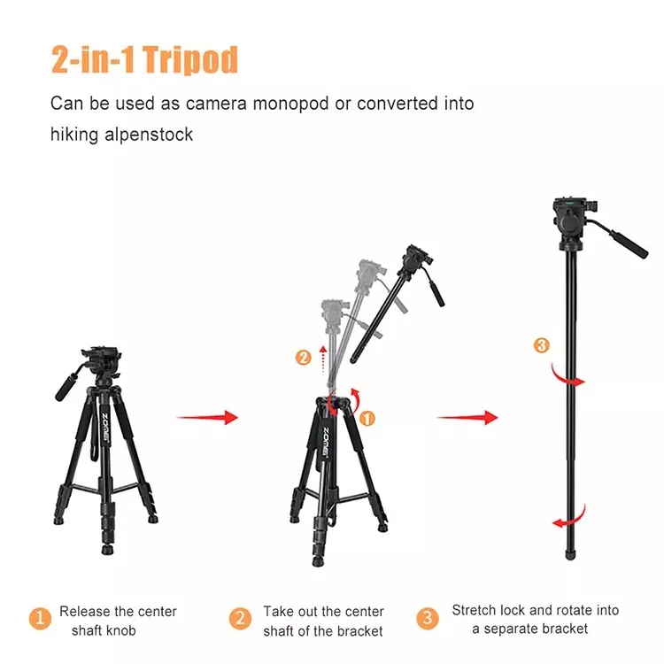 ZOMEI Q310 Professional Aluminum Alloy Camera Video Tripod