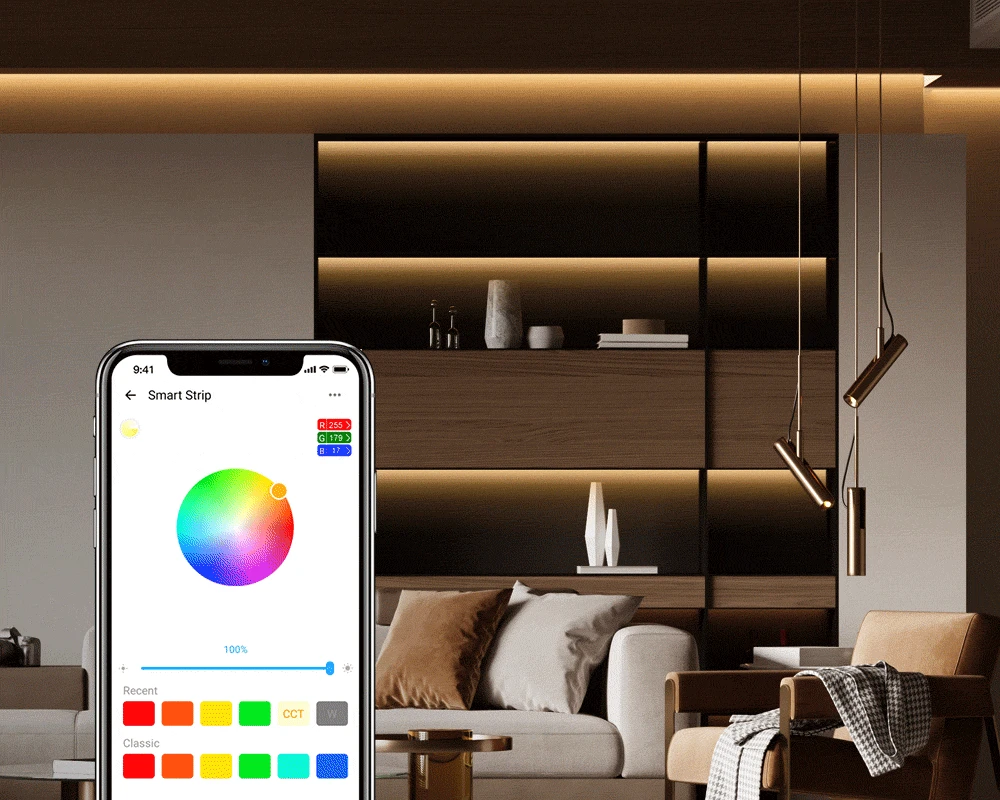 SONOFF WiFi + Bluetooth RGB LED Strip Light- Work With Alexa, Google Home, Dance With Music (16 Feet, Sonoff L2)