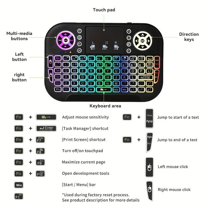 GearUP MK20 Rechargeable Mini Portable Keyboard With Touchpad