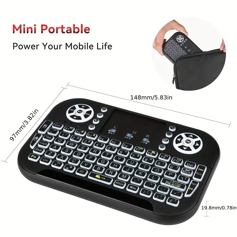 GearUP MK20 Rechargeable Mini Portable Keyboard With Touchpad