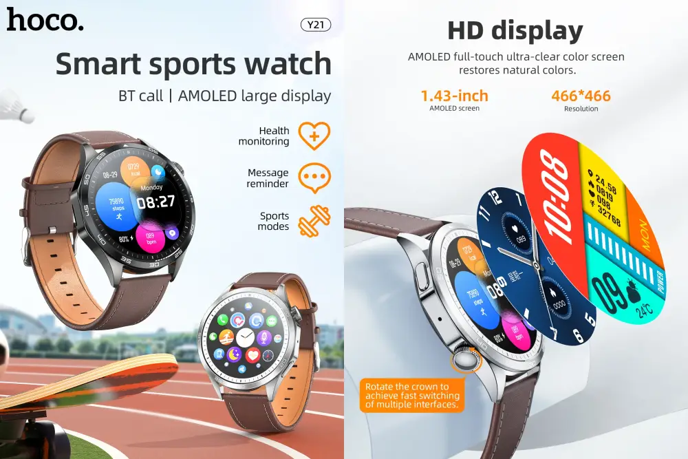 Hoco Y21 Amoled Display Smart Watch