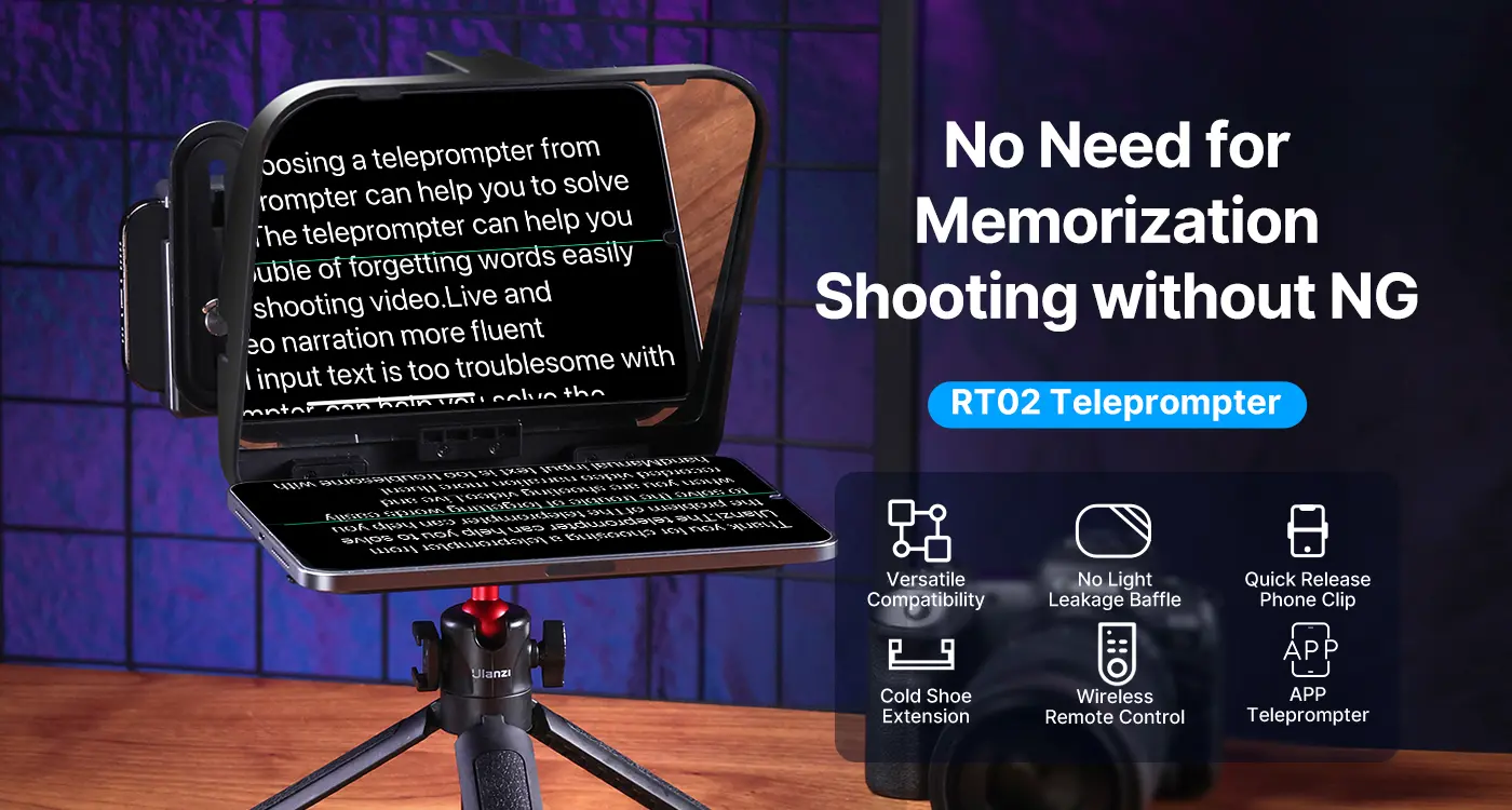 ULANZI RT02 Universal Teleprompter with Remote Control