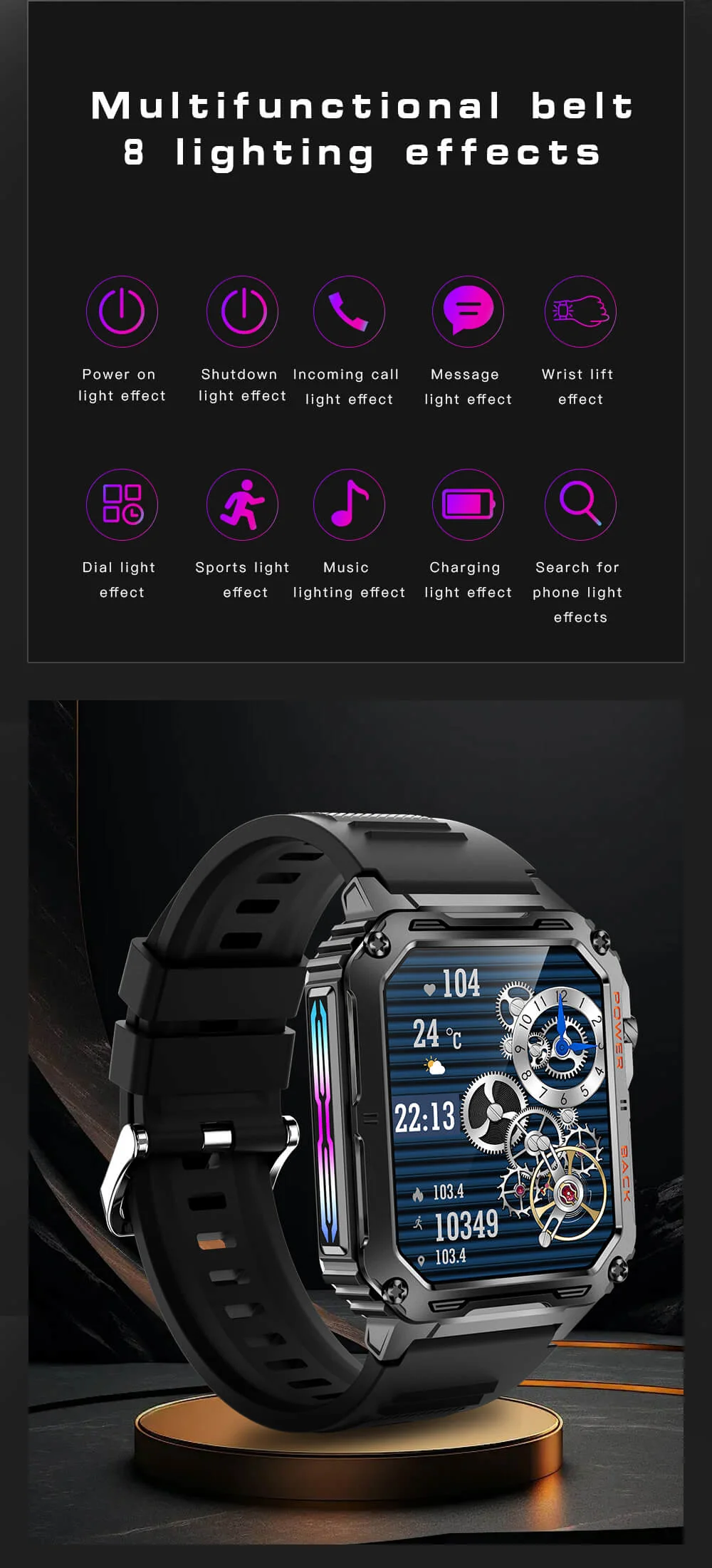 VALDUS VD38 Rugged Smartwatch Outdoor Recreation