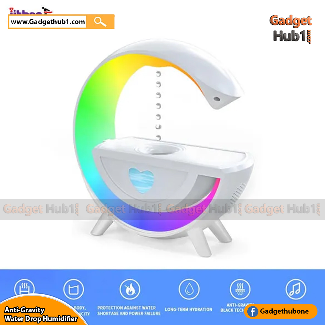 Anti-Gravity Water Drop Humidifier & Bluetooth Speaker with LED Atmosphere Light