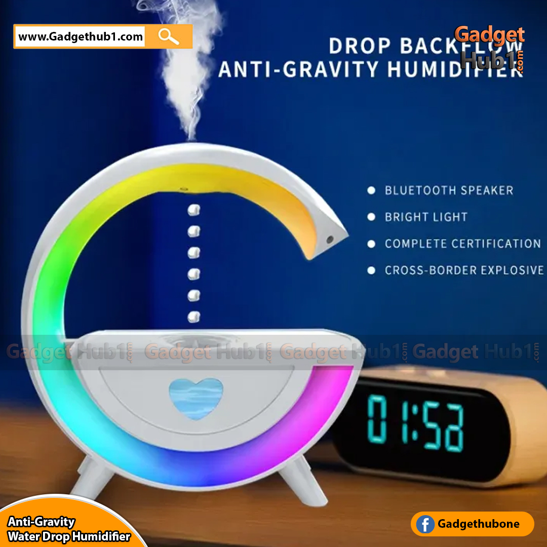 Anti-Gravity Water Drop Humidifier & Bluetooth Speaker with LED Atmosphere Light
