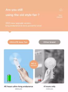 JISULIFE F8 3-in-1 Mini Foldable Handheld Fan