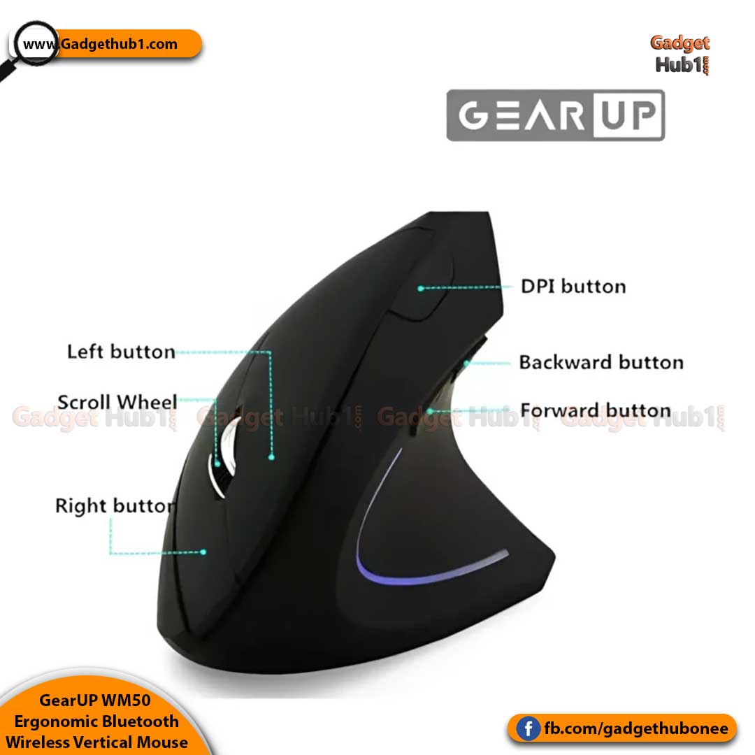 GearUP Vertical Ergonomic Wireless Mouse WM50