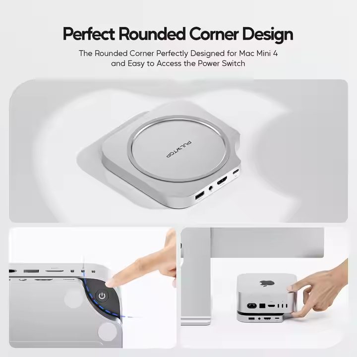 Mac mini M4/M4 Pro Hub Stand Dock with External Storage Upgrade M.2 SSD Enclosure