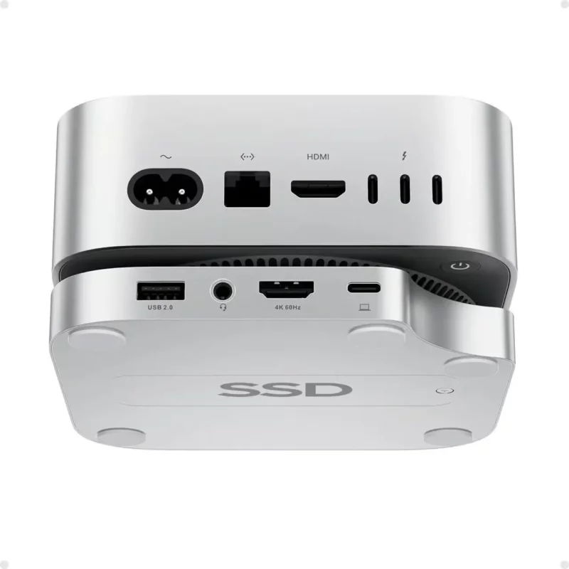 Mac mini M4/M4 Pro Hub Stand Dock with External Storage Upgrade M.2 SSD Enclosure