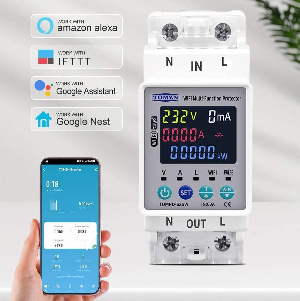 TOMZN 63A Smart WiFi Circuit Breaker