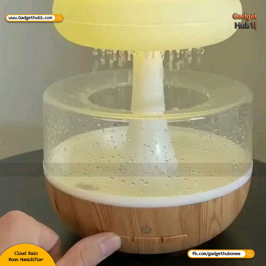 Cloud Rain Room Humidifier with Raining Water Drop Sound Oil Diffuser for Bedroom