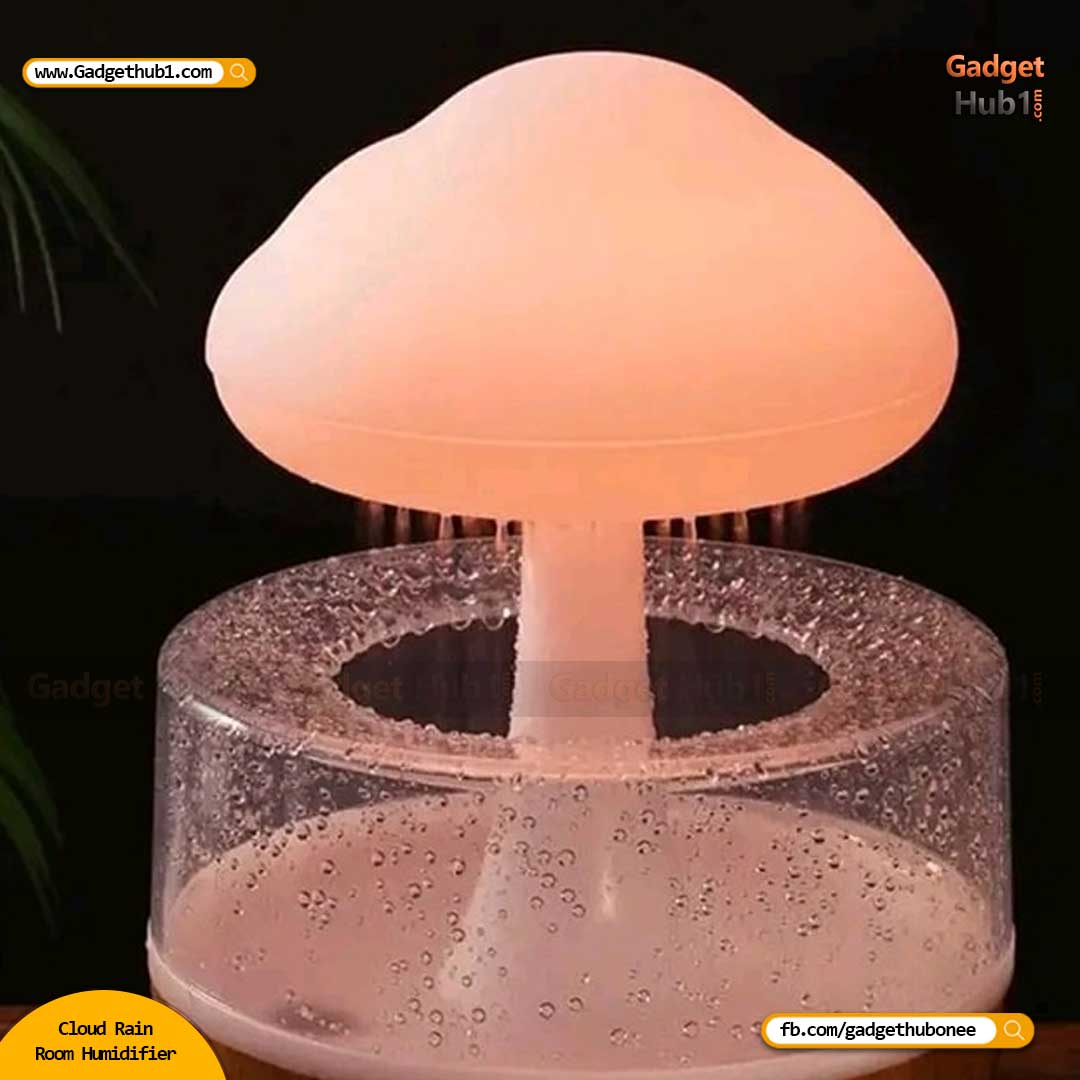 Cloud Rain Room Humidifier with Raining Water Drop Sound Oil Diffuser for Bedroom