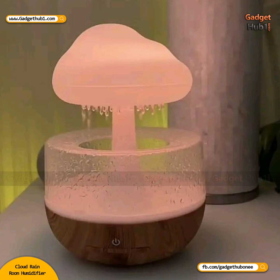 Cloud Rain Room Humidifier with Raining Water Drop Sound Oil Diffuser for Bedroom