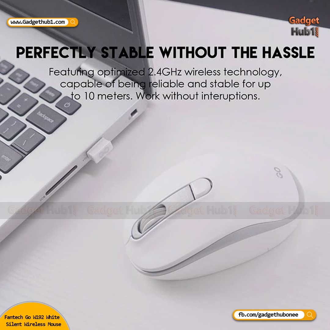 Fantech Go W192 White Silent Wireless Mouse