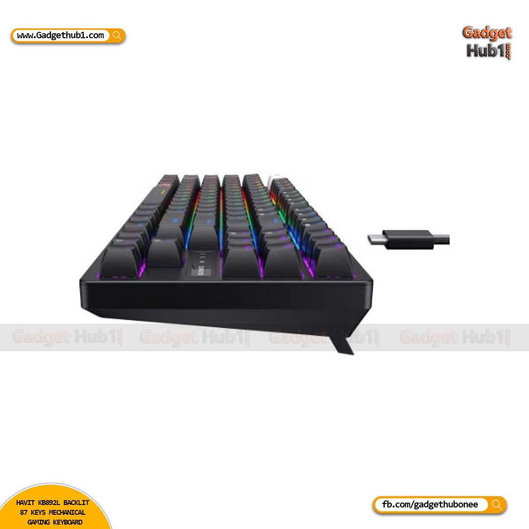 HAVIT KB892L BACKLIT 87 KEYS MECHANICAL GAMING KEYBOARD