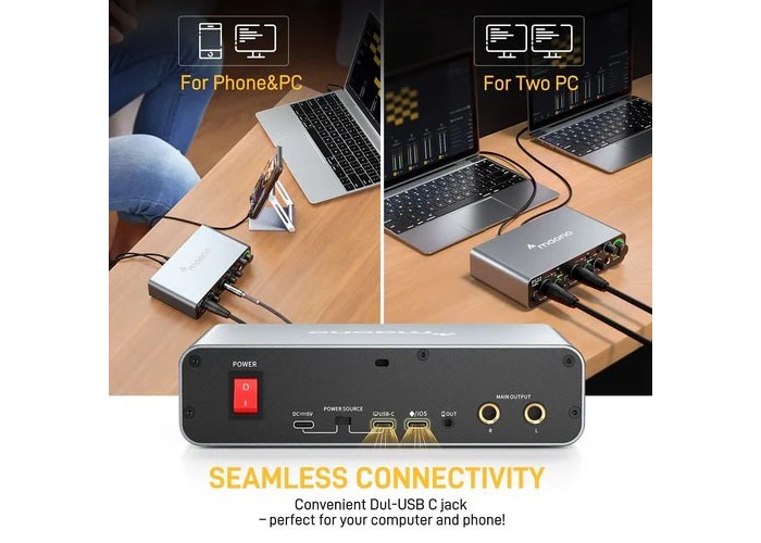 Maono PS22 Audio Interface for Recording - Music Production - Guitar