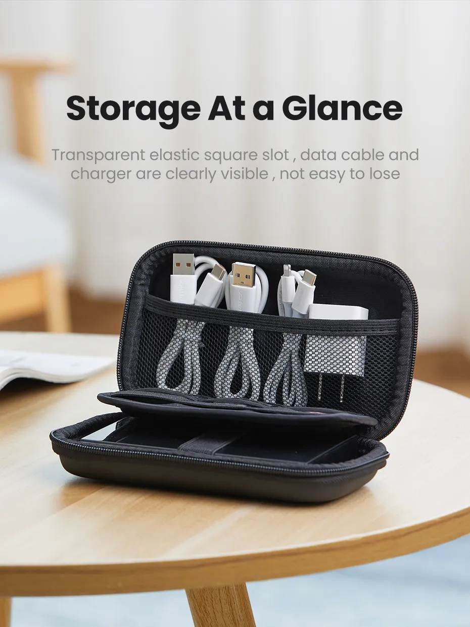 UGREEN LP128 Hard Disk Storage Bag Large Size - 6.8 Inch - Carrying Bag - Hard disk Storage Large Size Bag - Accessory Carrying Bag