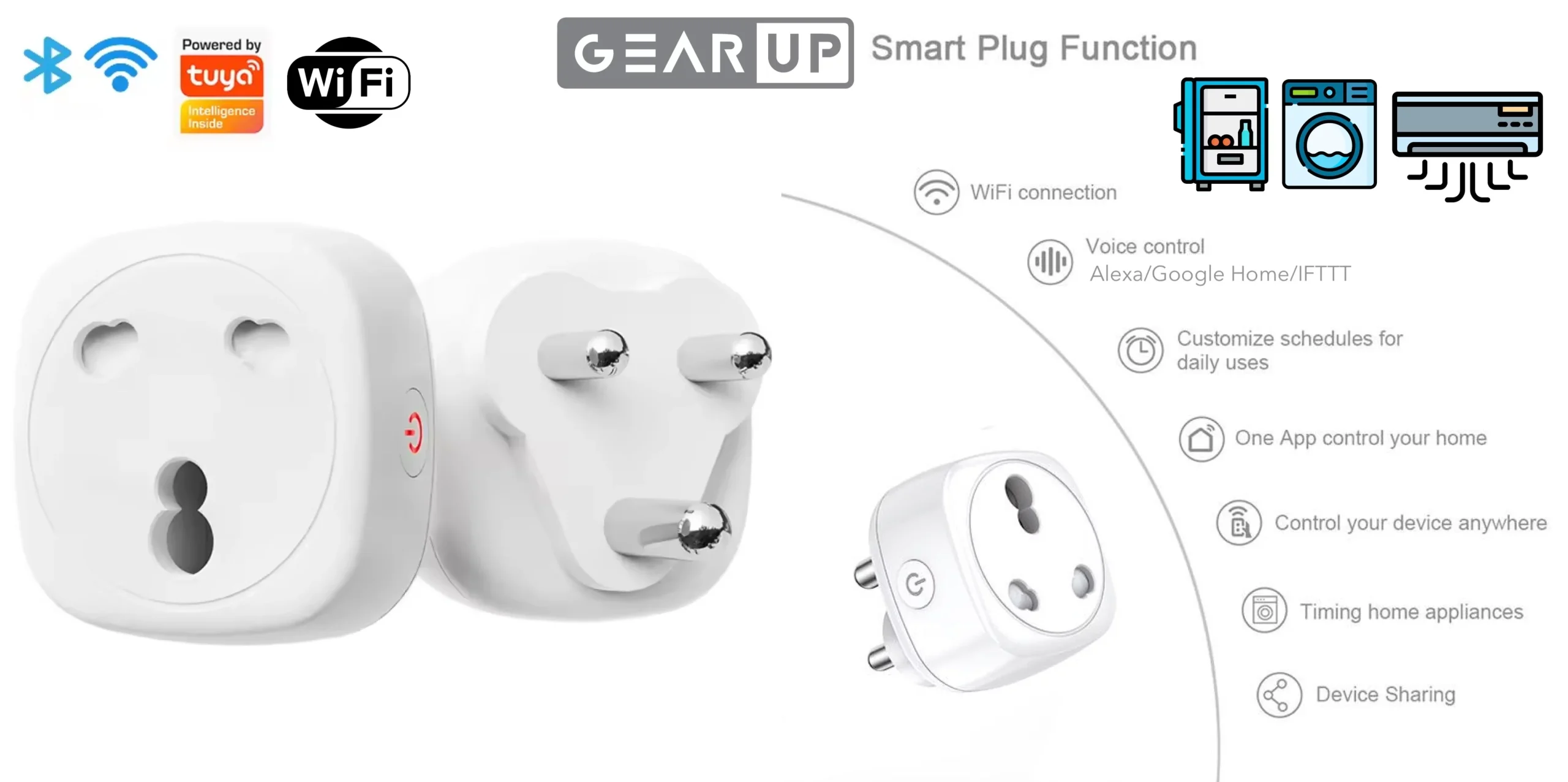 GearUP SP16 Tuya Wifi Smart Plug for Air Conditioner