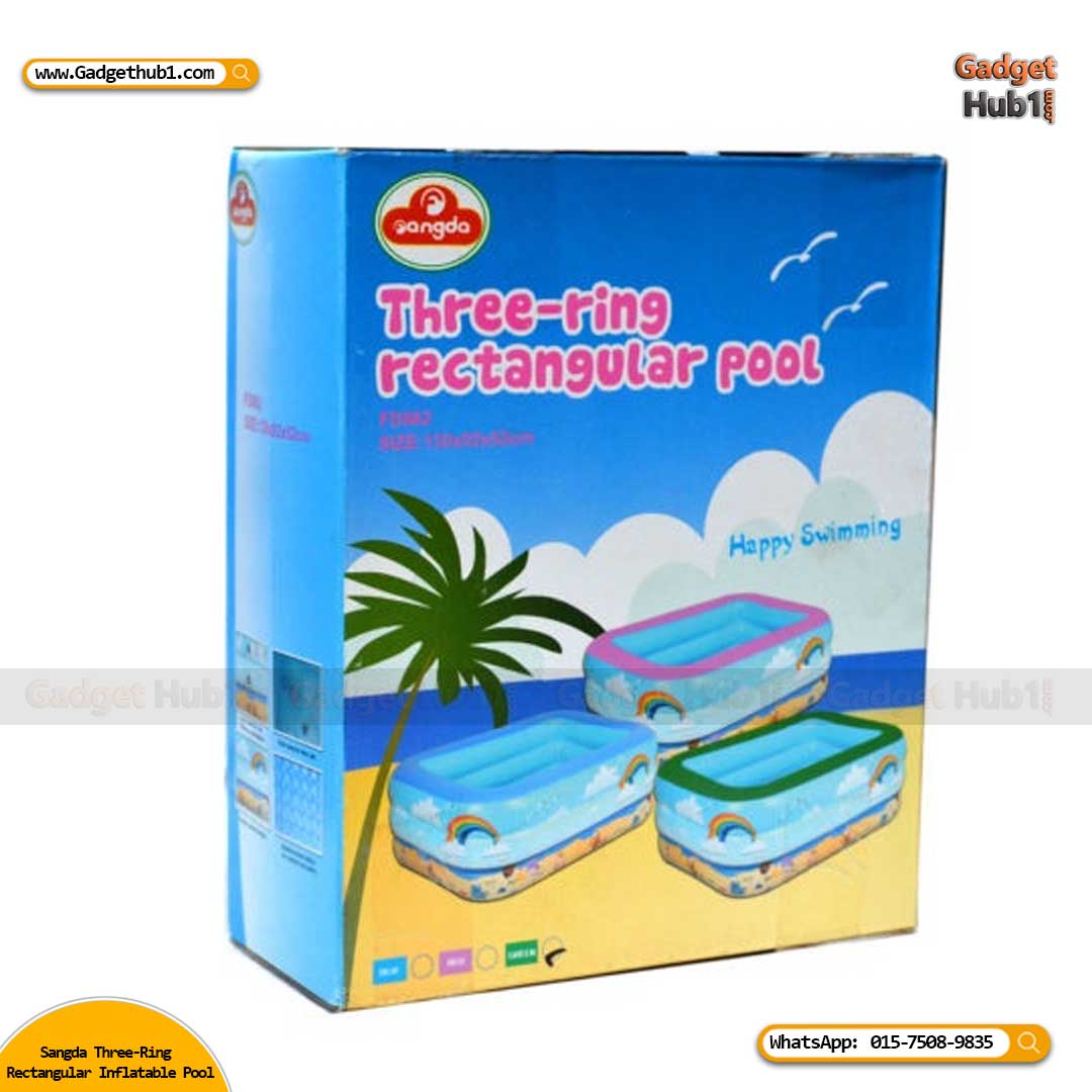 Three-Ring Rectangular Pool - Happy Swimming For Kids