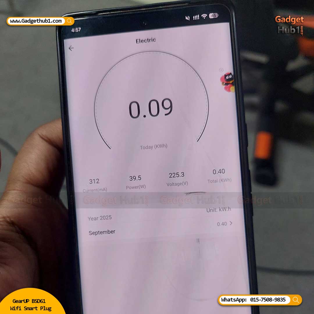 GearUP BSD61 With Energy Monitoring Wifi Smart Plug