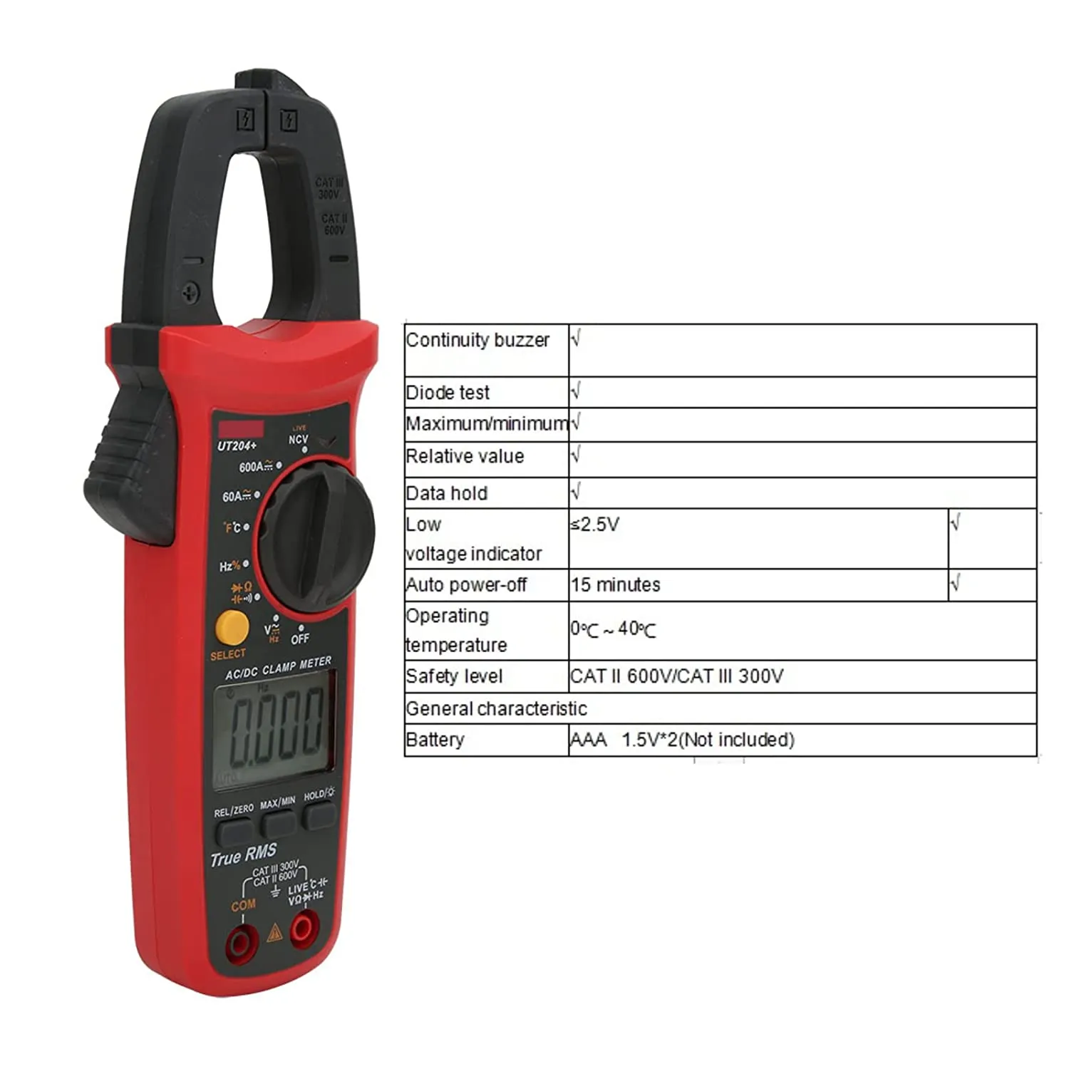 UNI-T UT204+ Digital Clamp Meter