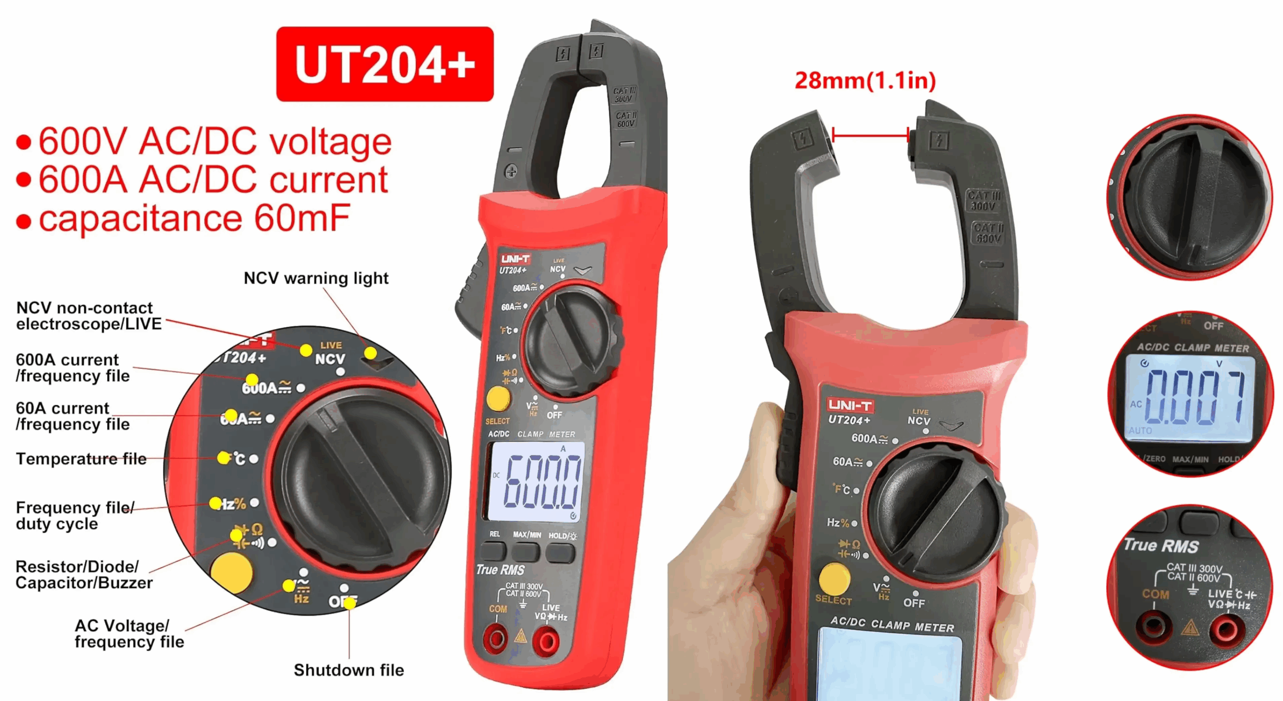 UNI-T UT204+ Digital Clamp Meter