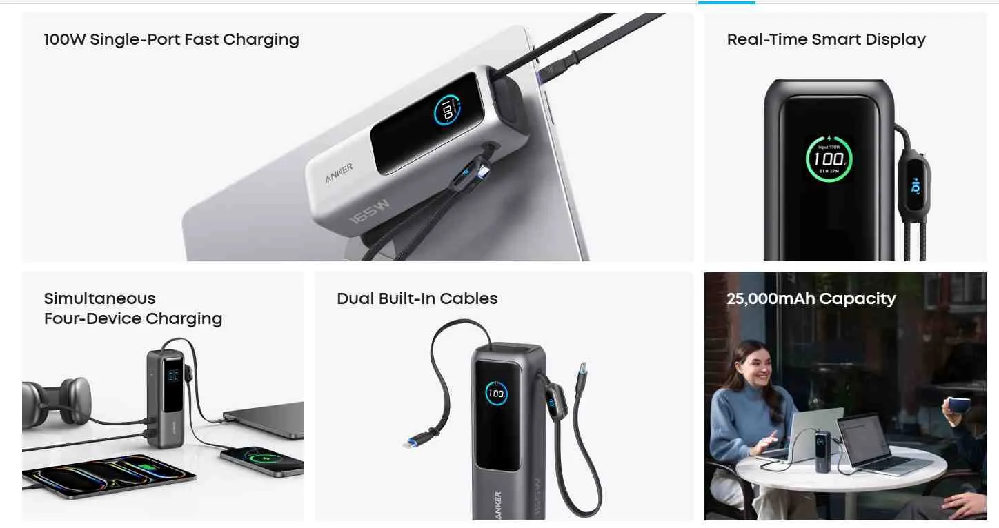 Anker A1695 Zolo 165W 25000mAh Power Bank