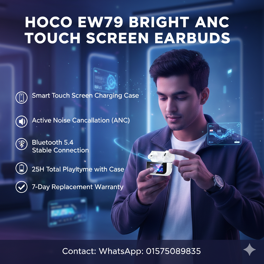 Hoco EW79 Bright ANC Touch Screen Bluetooth Earbuds