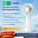 Hoco HX60 Nimble Portable Rechargeable Fan