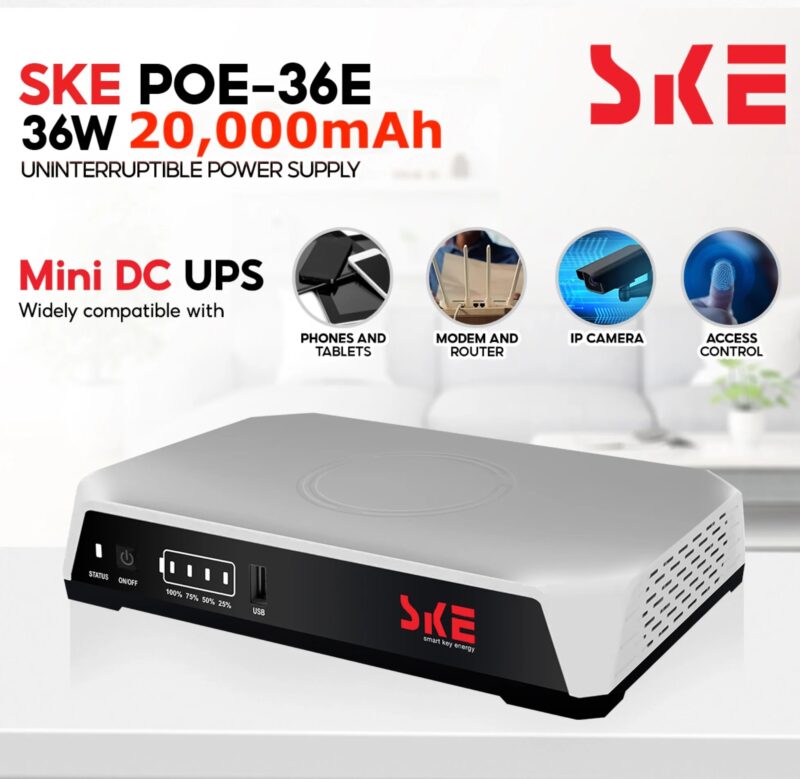 SKE POE-36E-LFP 20000mAh Mini DC UPS