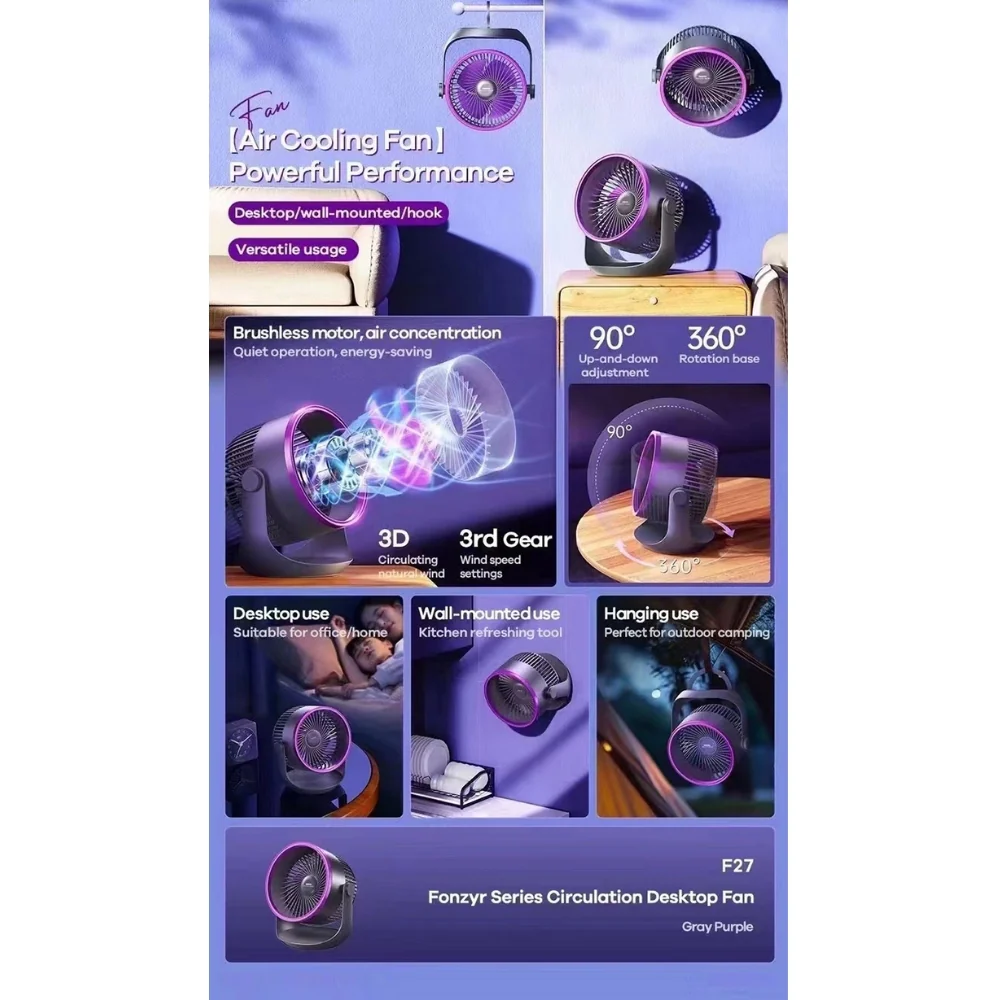 Remax F27 Fonzyr Series Circulation Desktop Fan