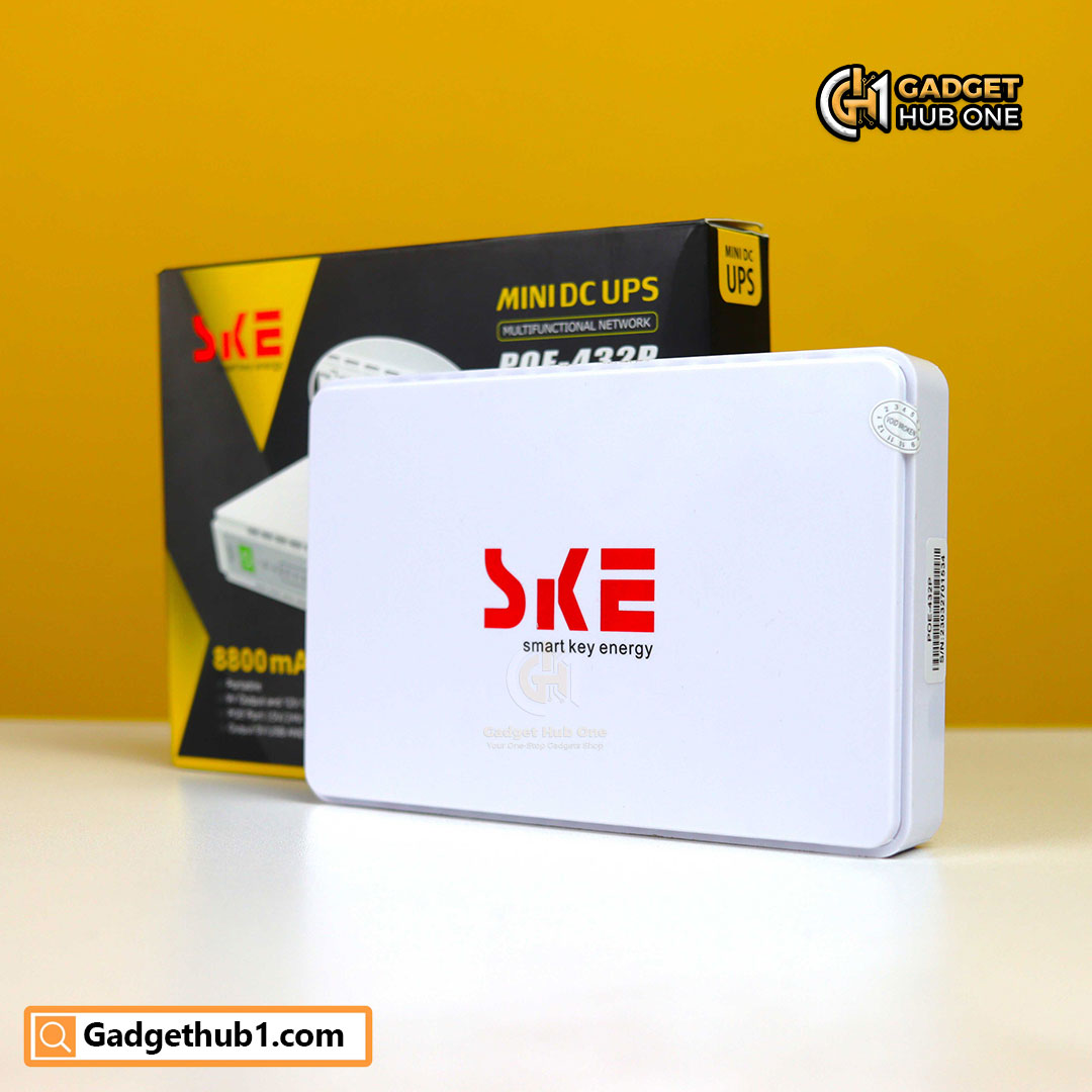 SKE POE 432P 25W Mini DC UPS with 10400mAh Battery for Router, ONU, & CCTV