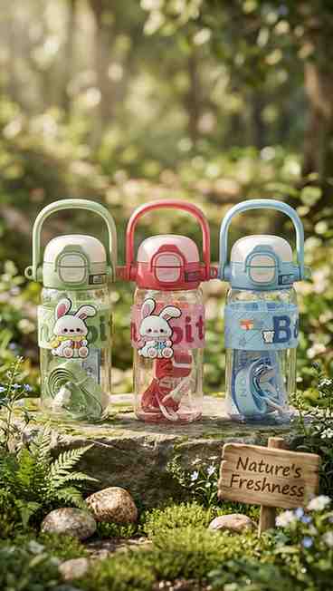 Cute Kids Cartoon Drinking Plastic Water Bottle 600ml