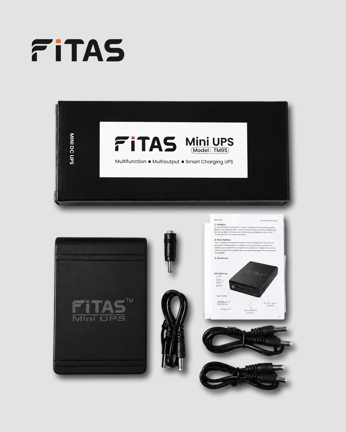 FiTAS TM95 10400mAh Mini DC  UPS  5V 9V 12V